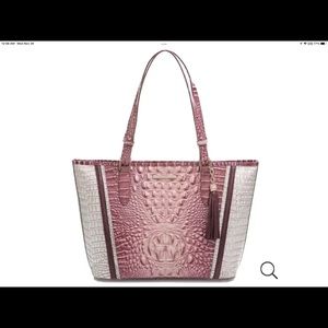NWT $325 Brahmin Medium Asher Tote Tea Rose Pink & Monte Carlo